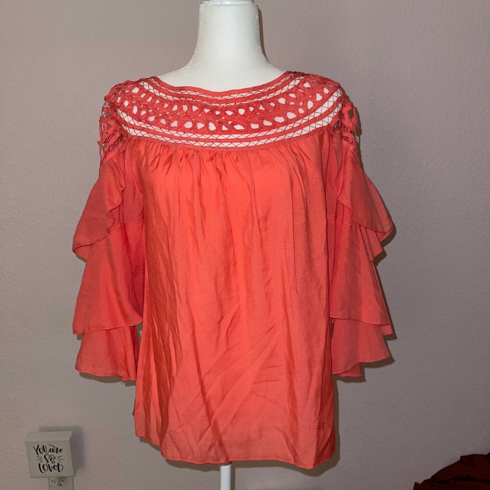 Coral blouse